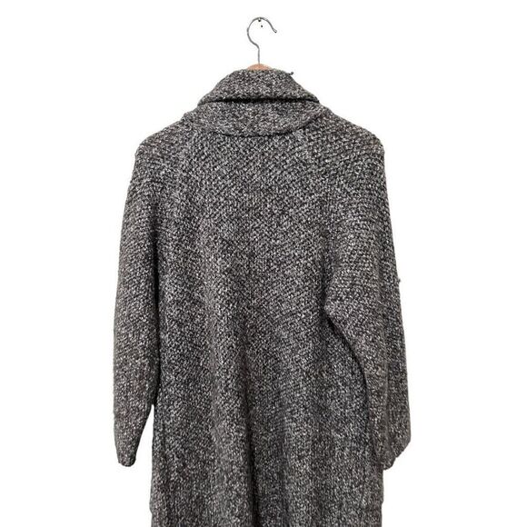 Zara Knit Black White Open Front Duster Cardigan size s Oversized Chunky Knit - Picture 6 of 10